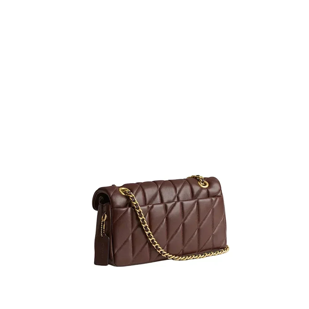 The Tabby Shoulder Bag 26 With Pillow Quilting - Brass/Black