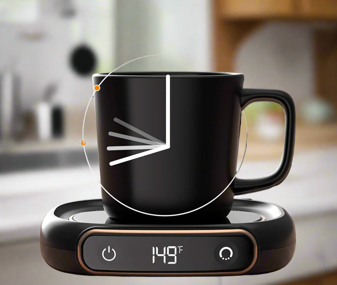 USB Intelligente Kaffeewärmer-Matte, kompakter Getränkewärmer mit Sicherheitstimer für Zuhause & Büro