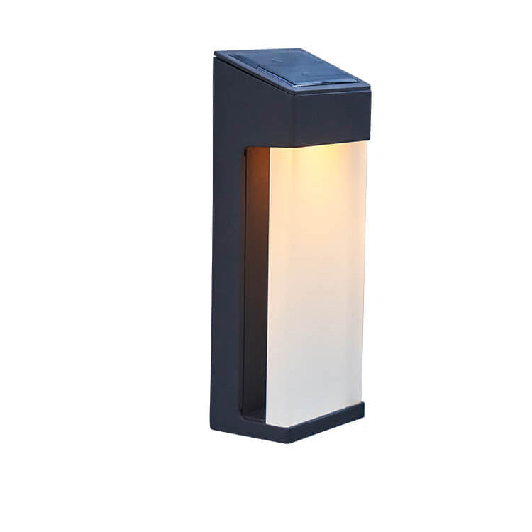Aplique de pared solar LED moderno cuadrado con vidrio esmerilado