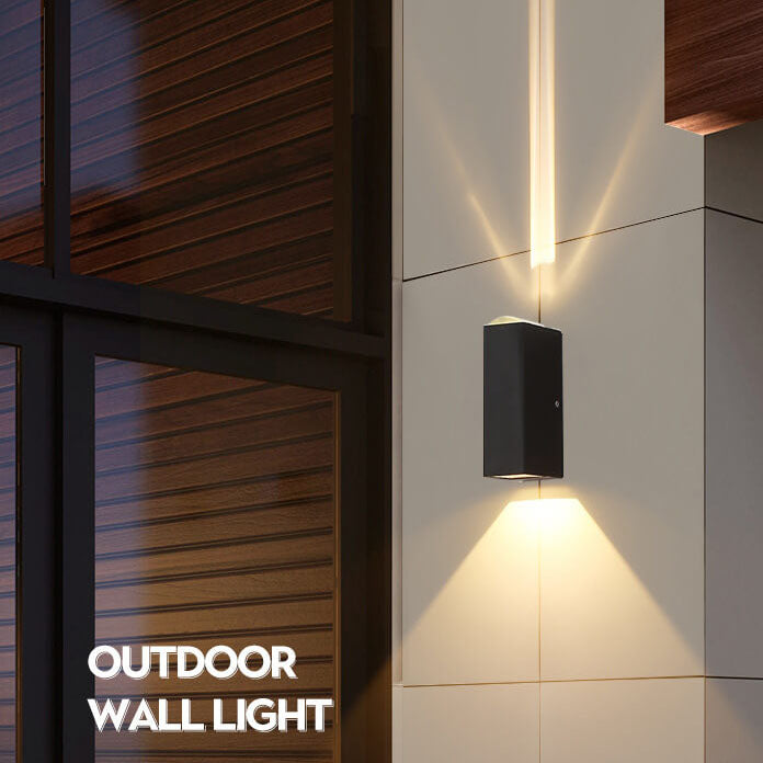 Aplique de pared LED rectangular moderno para exteriores 1 luz Ip65