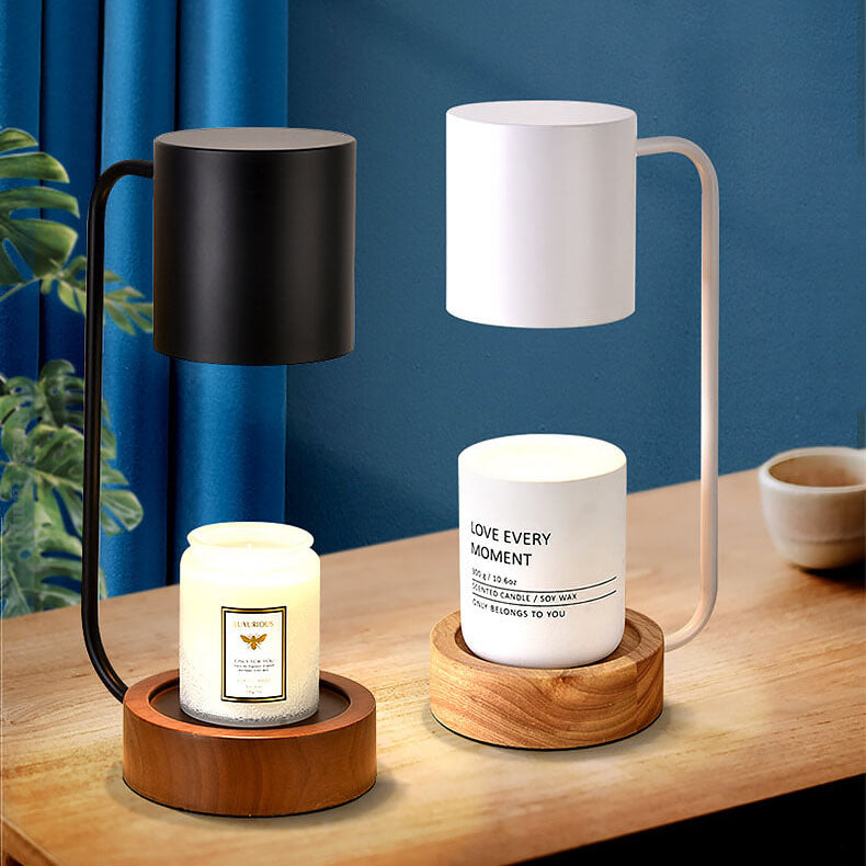 Japanische Holz 1-flammige dimmbare Wachsschmelz Tischlampe