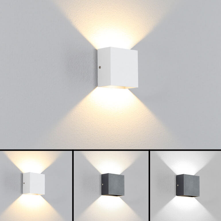 Moderner quadratischer LED-Wandleuchter 1-Flammig