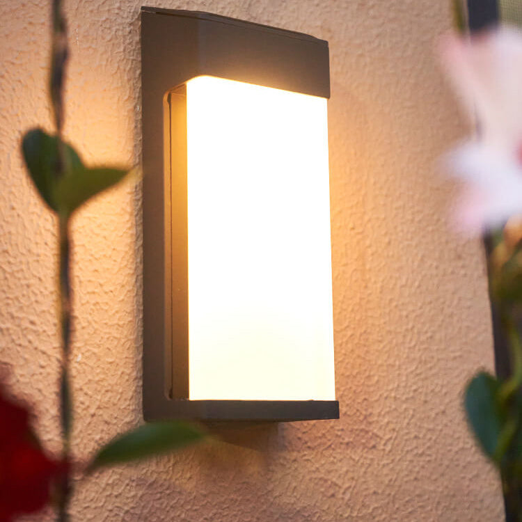 Aplique de pared solar LED moderno cuadrado con vidrio esmerilado