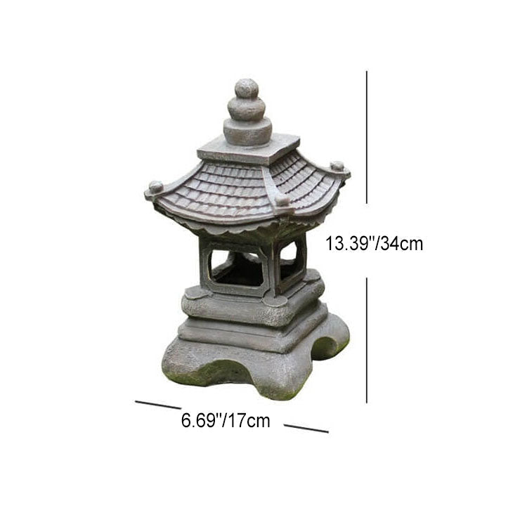 Giardino zen giapponese con pagoda solare in pietra LED per esterni a 1 luce
