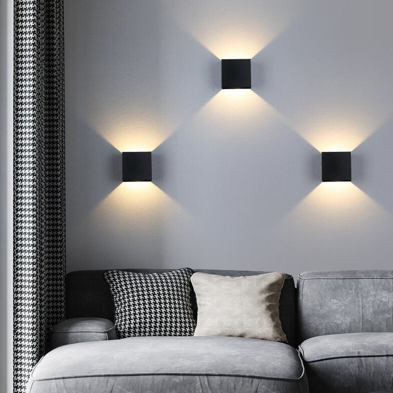 Moderner quadratischer LED-Wandleuchter 1-Flammig
