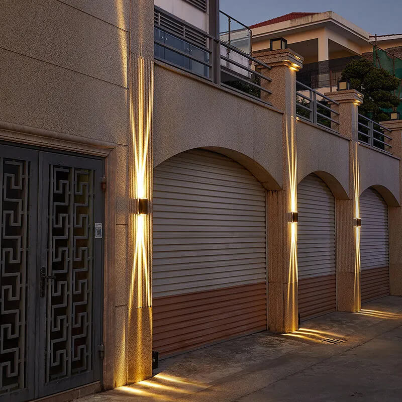 Aplique de pared LED rectangular moderno para exteriores 1 luz Ip65
