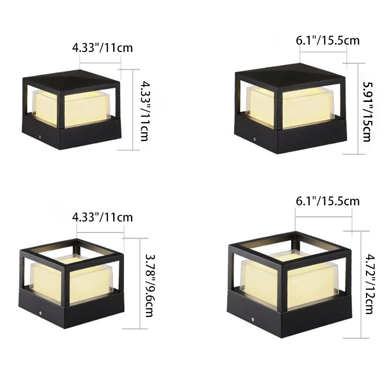 Lampada da esterno moderna quadrata LED impermeabile per paesaggio