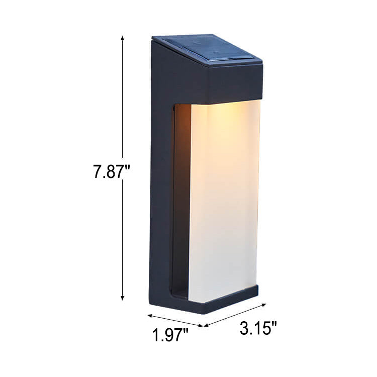 Aplique de pared solar LED moderno cuadrado con vidrio esmerilado