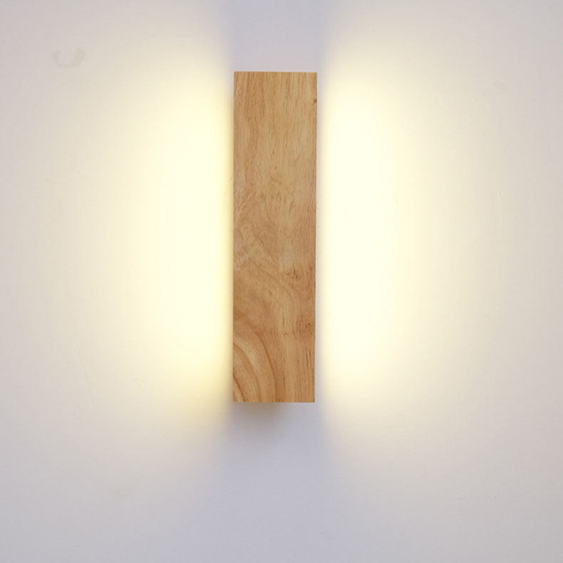 Applique da parete rettangolare LED in legno giapponese