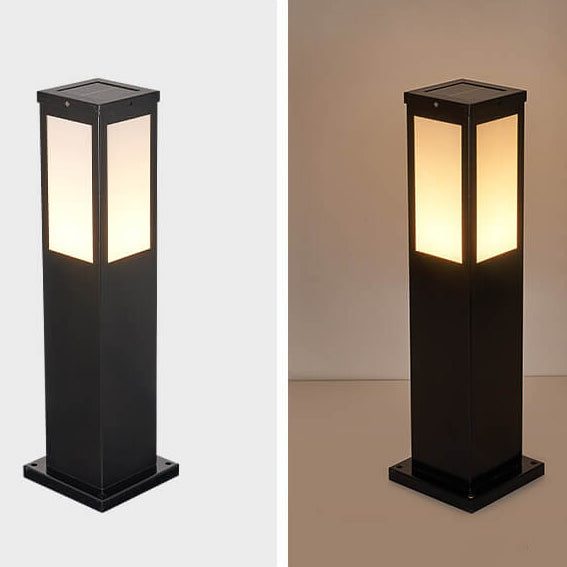 Lámpara Solar Moderna Cuadrada LED para Camino Exterior 1-Luz