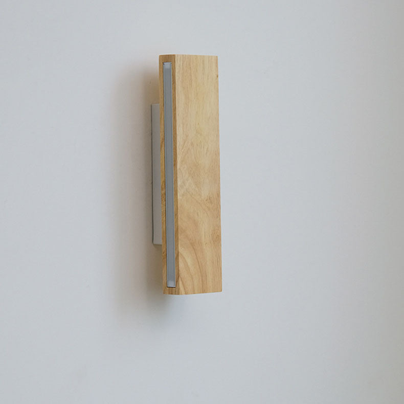 Applique da parete rettangolare LED in legno giapponese