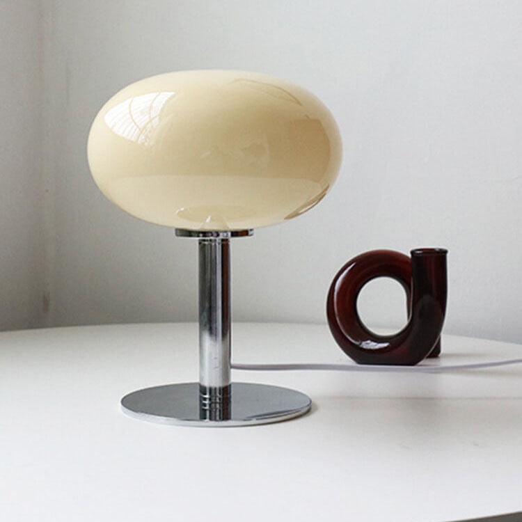 Lampada da tavolo nordica vintage in vetro rotondo a 1 luce