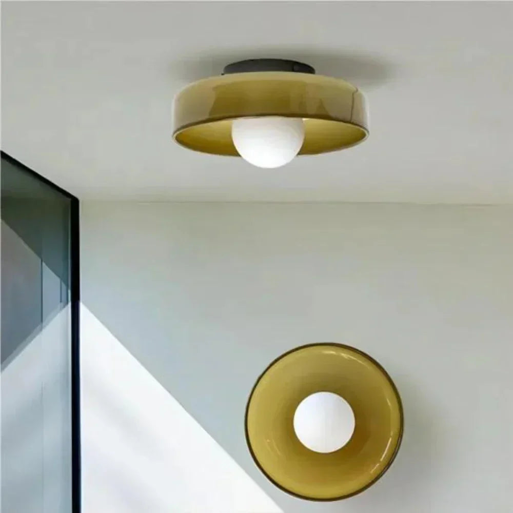 Moderne Glazen Schijf Plafond- en Wandlamp LED 1-Licht