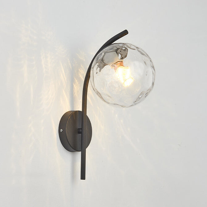 Nordische Glas-Kugel-Bogen-Wandleuchte mit 1 Licht
