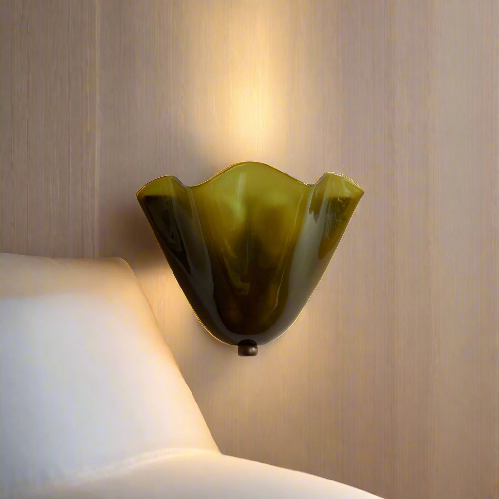 Retro Buntglas Rockmuschel LED-Wandleuchte 1-flammig
