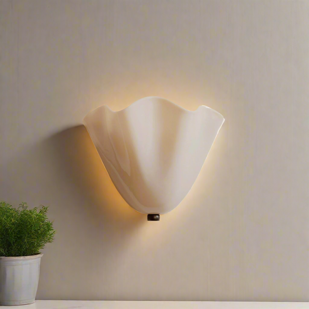 Retro Buntglas Rockmuschel LED-Wandleuchte 1-flammig
