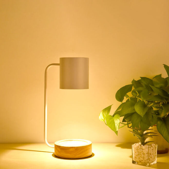 Japanische Holz 1-flammige dimmbare Wachsschmelz Tischlampe
