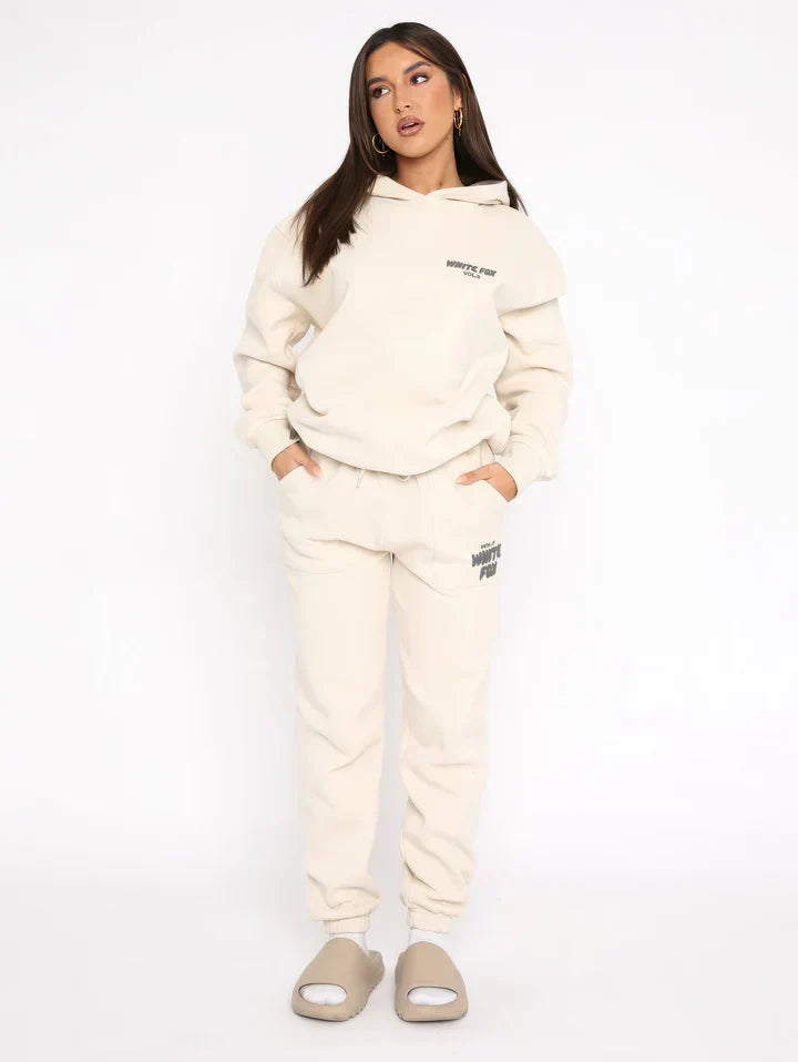 Conjunto de Ropa Cómoda para Mujer | Sudadera y Pantalones Joggers de Mezcla de Algodón Rosa