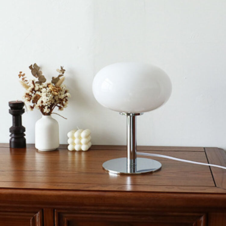 Lampada da tavolo nordica vintage in vetro rotondo a 1 luce
