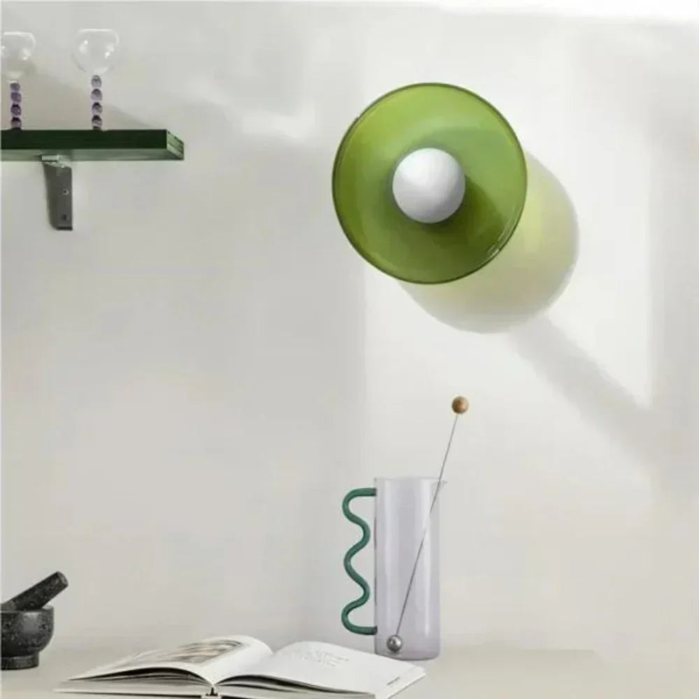 Plafoniera e applique moderna a disco in vetro con LED a 1 luce