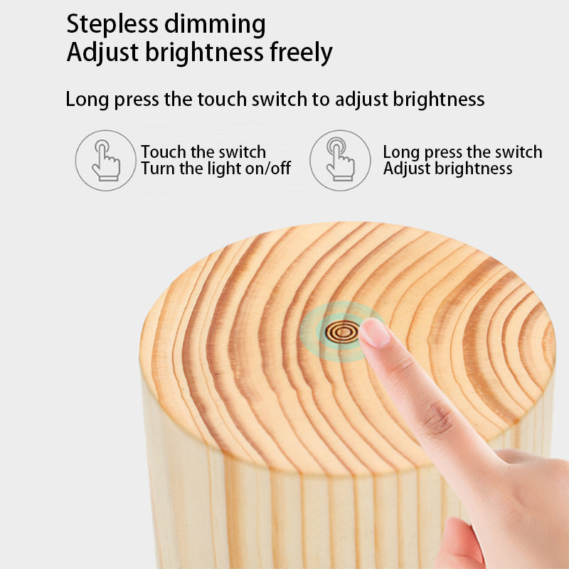 Creative Wood LED Touch Night Table Lamp 1-Light