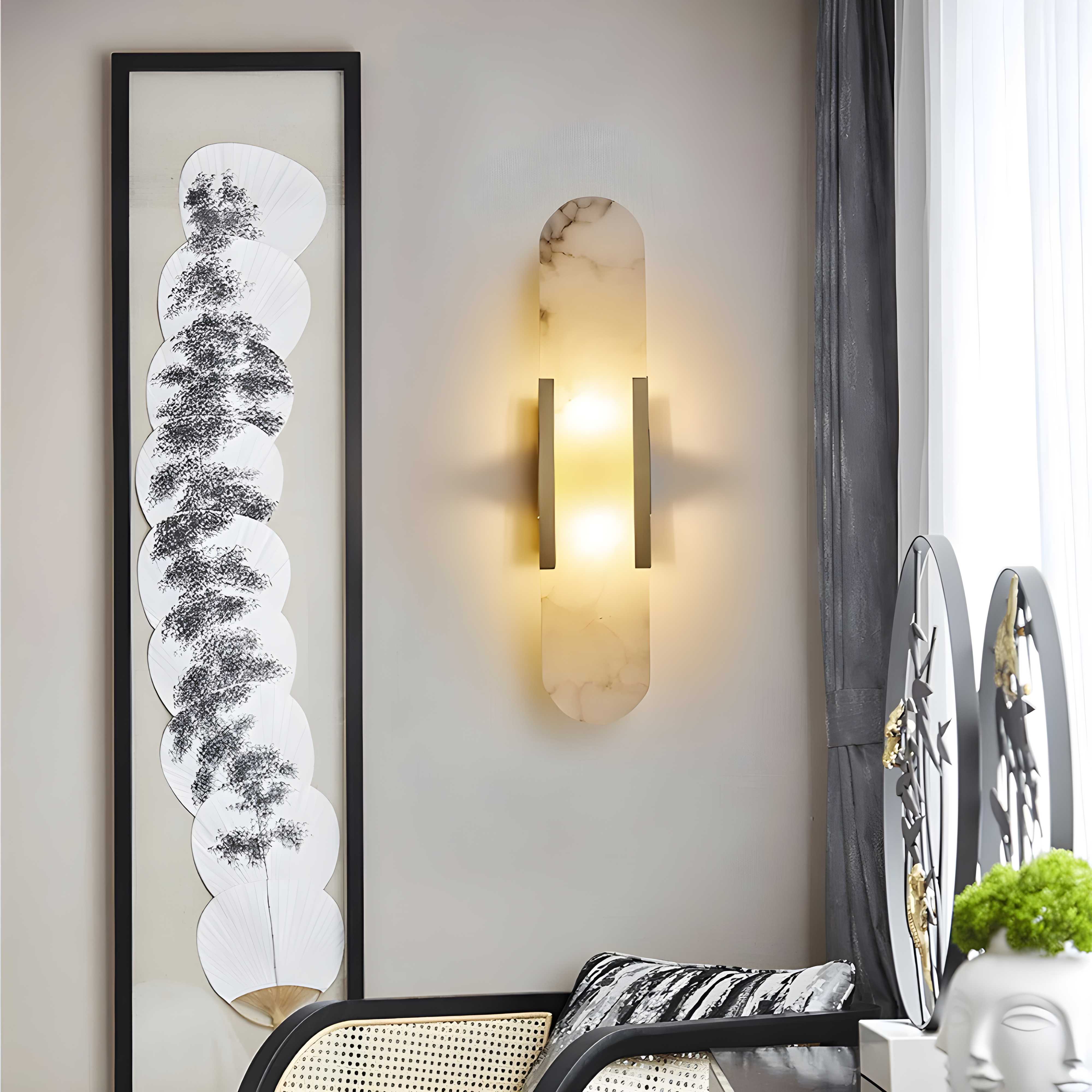 Applique da parete nordica in alabastro e marmo LED 1 luce