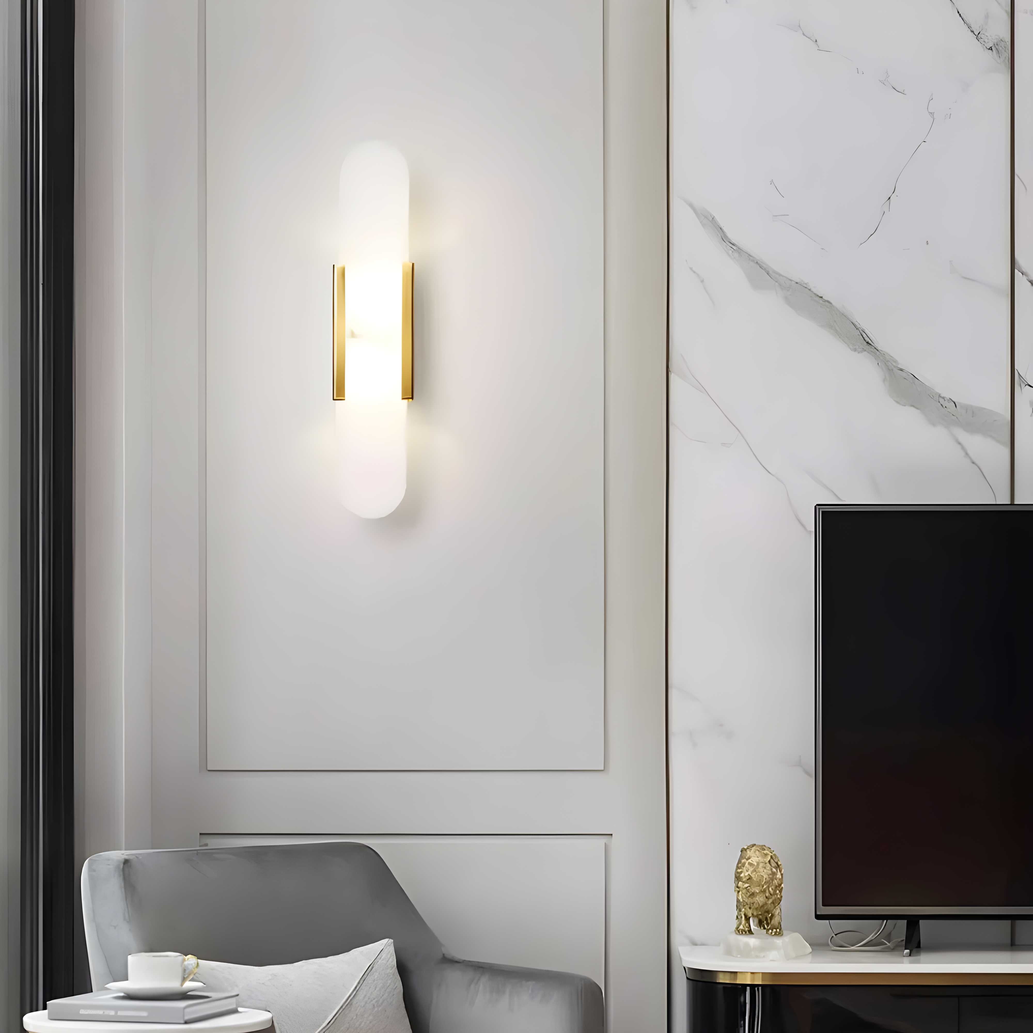 Applique da parete nordica in alabastro e marmo LED 1 luce