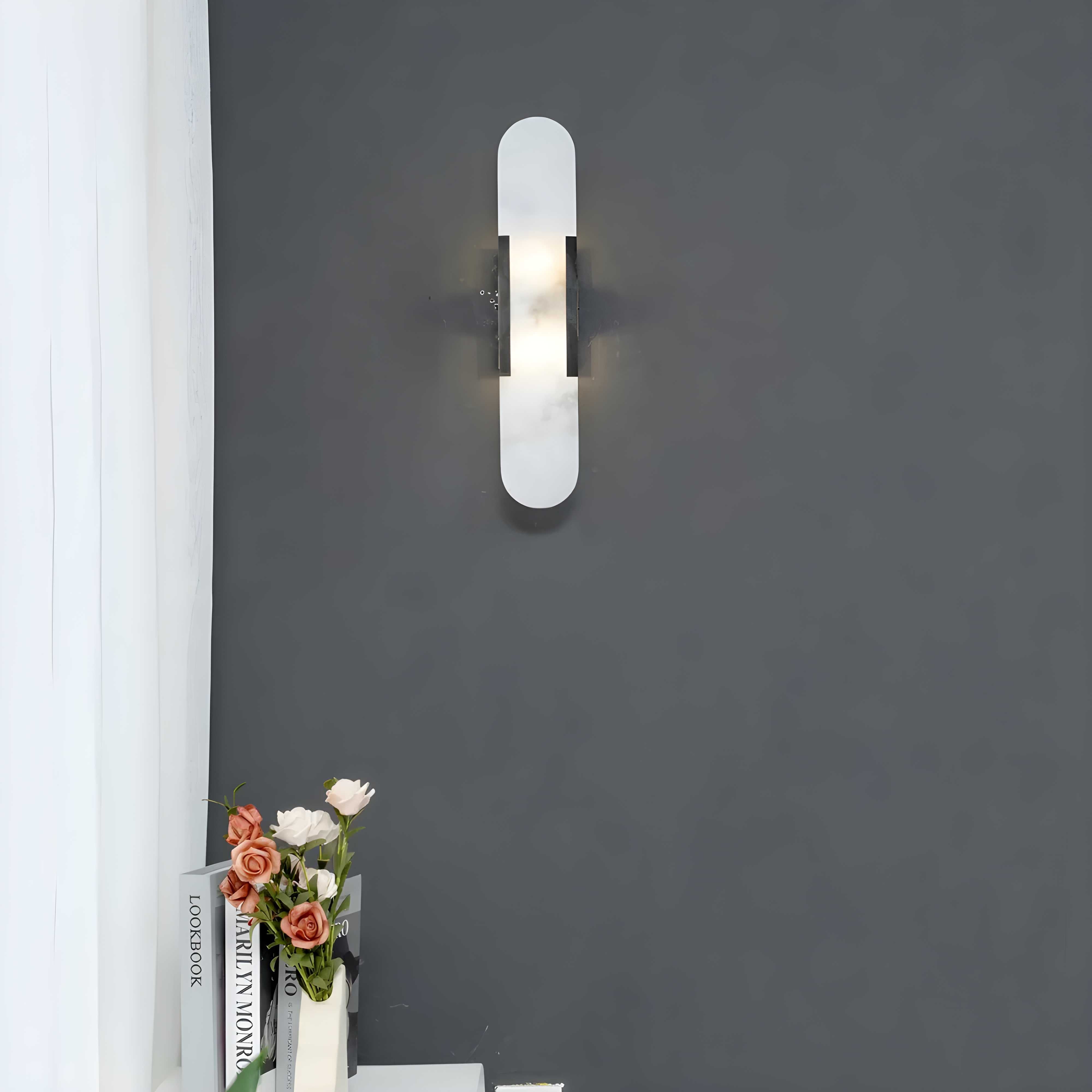 Applique da parete nordica in alabastro e marmo LED 1 luce