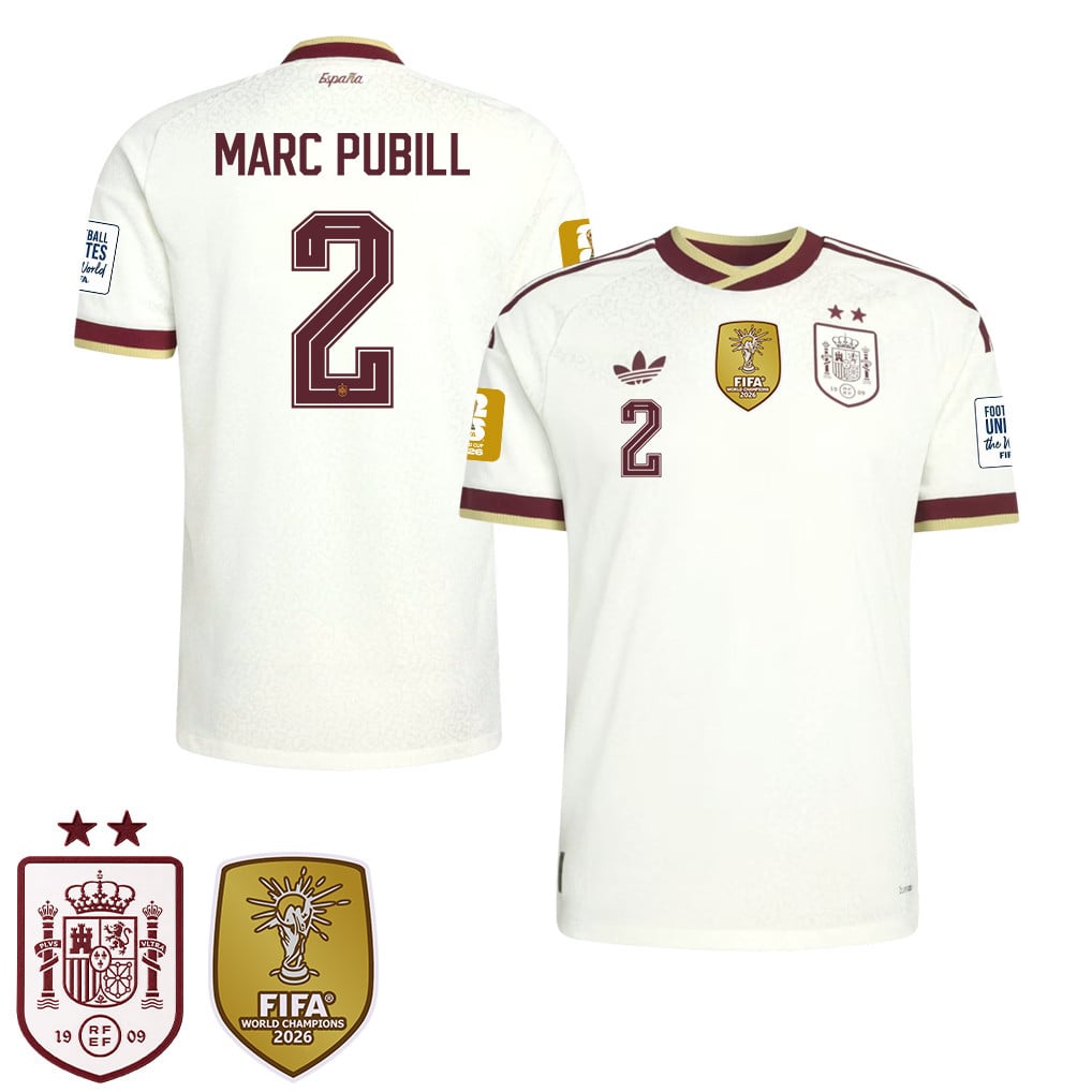 Spanje 2026 Twee-Ster Wereldkampioen Heren Uitshirt – Marc Pubill #2