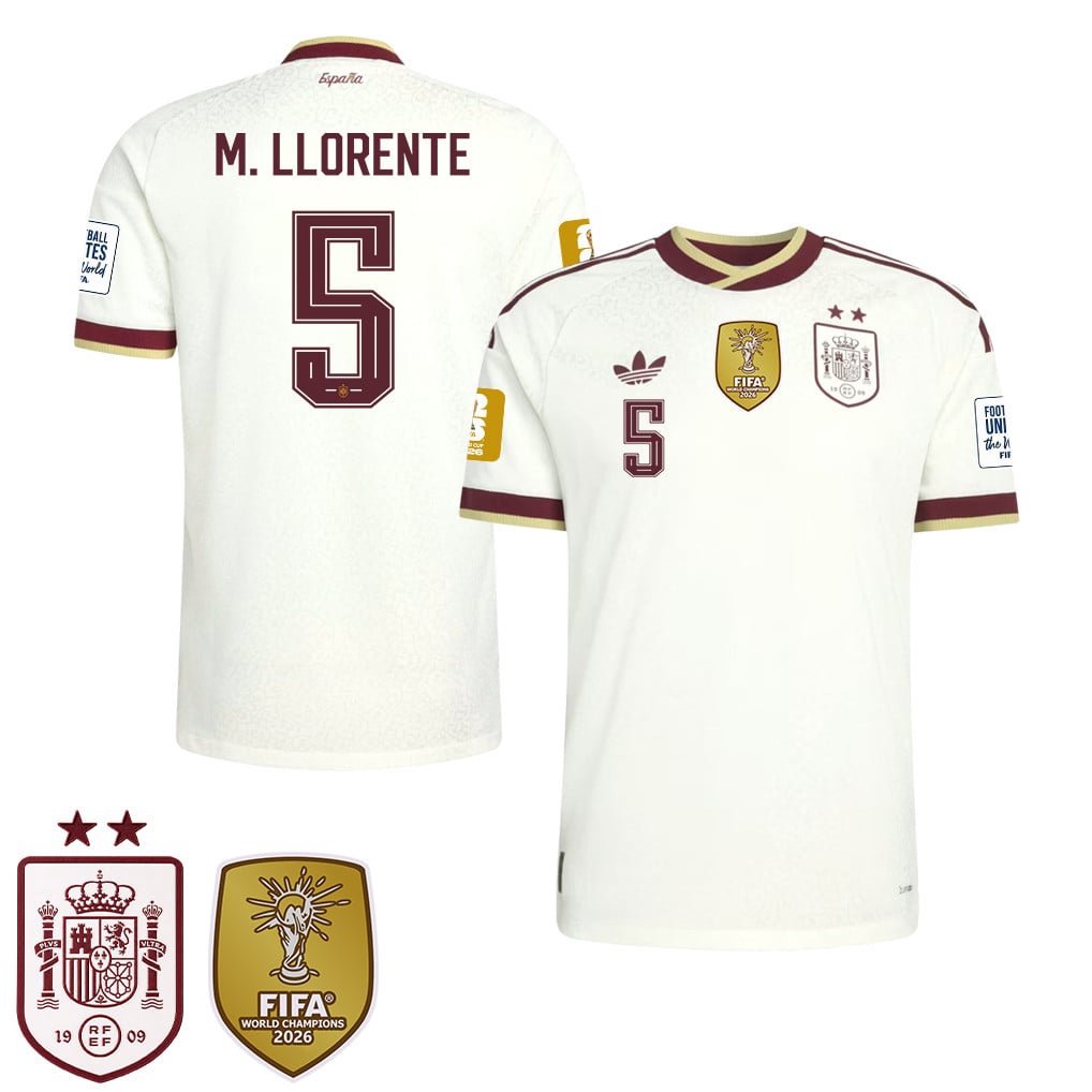 Spanje 2026 Twee-Ster Wereldkampioen Heren Uitshirt – Marcos Llorente #5