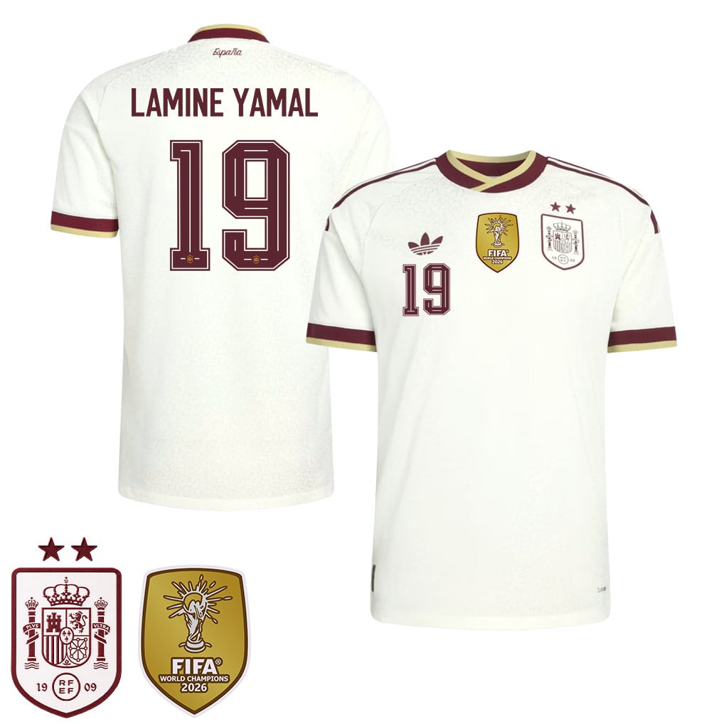 Maglia Trasferta Uomo Campioni del Mondo Due Stelle Spagna 2026 – Lamine Yamal #19