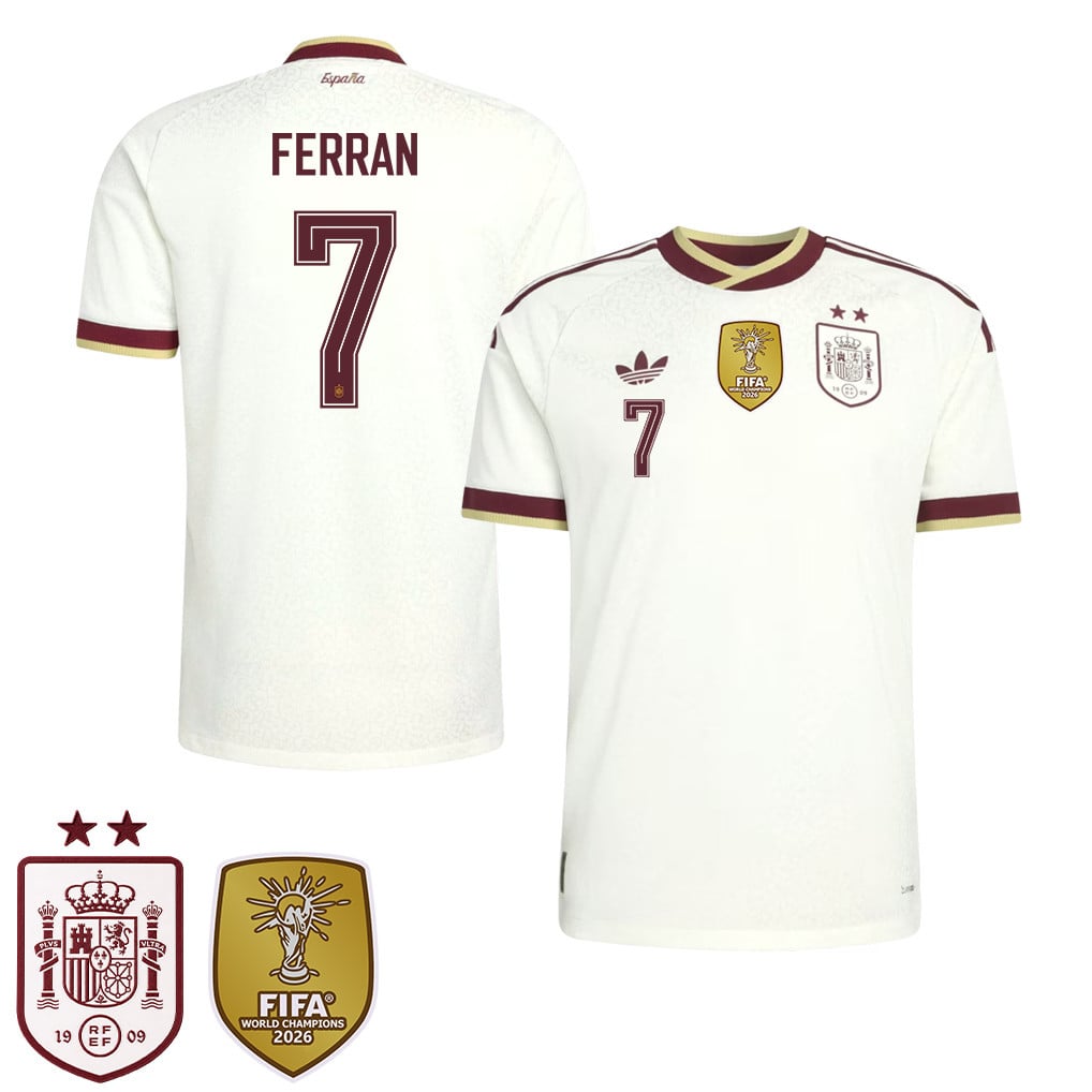 Maglia Away Bambini Campioni del Mondo Due Stelle Spagna 2026 – Ferran Torres #7