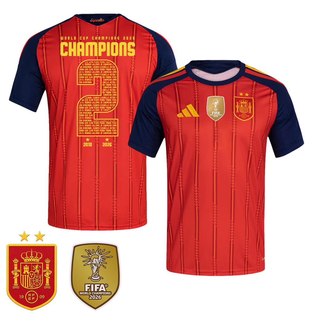 Spanje 2026 Twee-Ster Wereldkampioenen Heren Thuisshirt