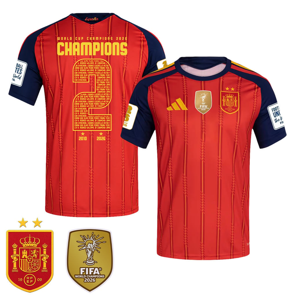 Spanje 2026 Twee-Ster Wereldkampioenen Heren Thuisshirt
