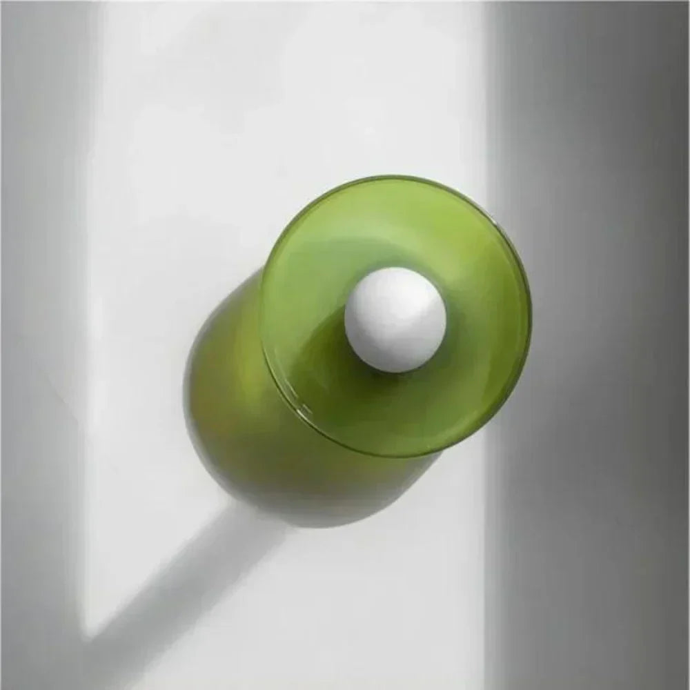 Plafoniera e applique moderna a disco in vetro con LED a 1 luce