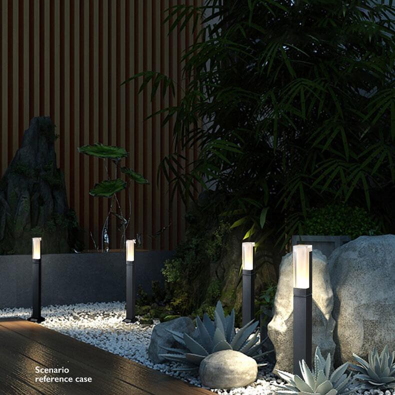 Lampada da giardino moderna quadrata LED per esterni a 1 luce