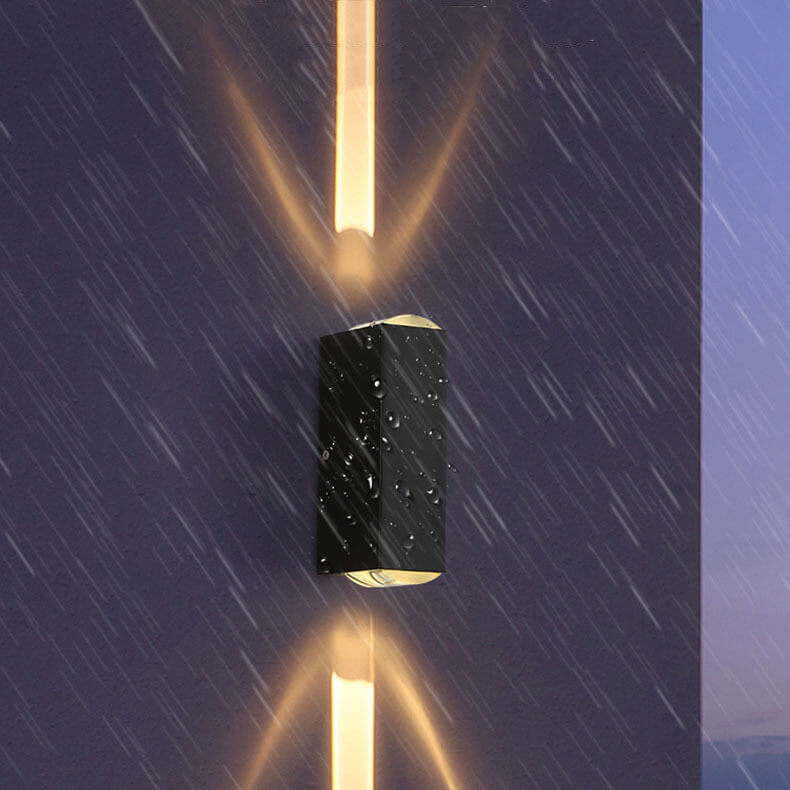 Aplique de pared LED rectangular moderno para exteriores 1 luz Ip65