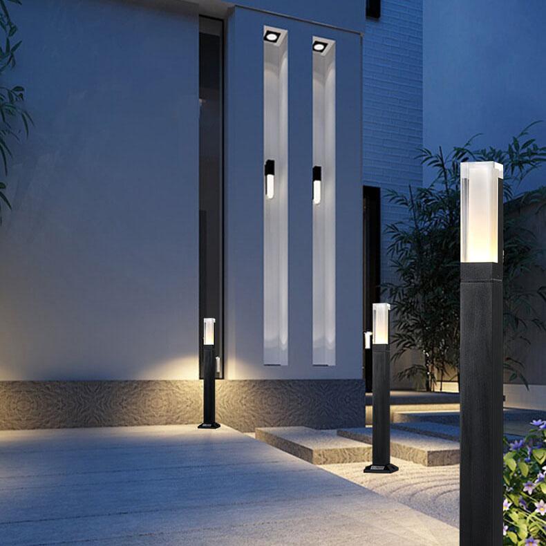 Lampada da giardino moderna quadrata LED per esterni a 1 luce