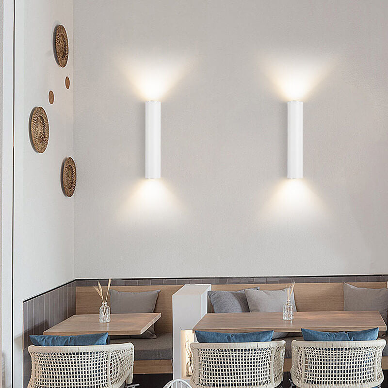 Applique da parete moderna cilindrica LED 2 luci