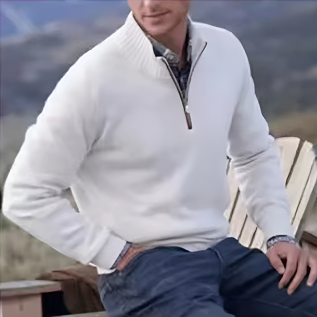 Suéter para Hombre con Media Cremallera – Opción Elegante para Capas