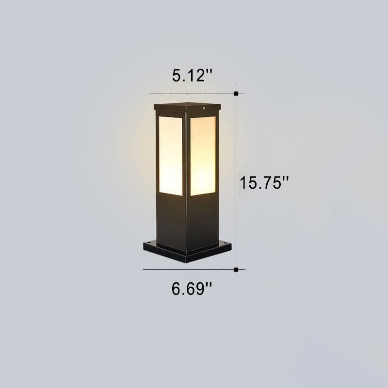 Lámpara Solar Moderna Cuadrada LED para Camino Exterior 1-Luz