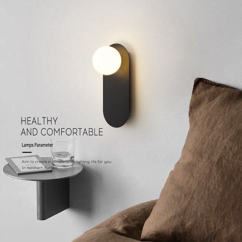 Nordische minimalistische Glas Globus Wandleuchte 1-flammig