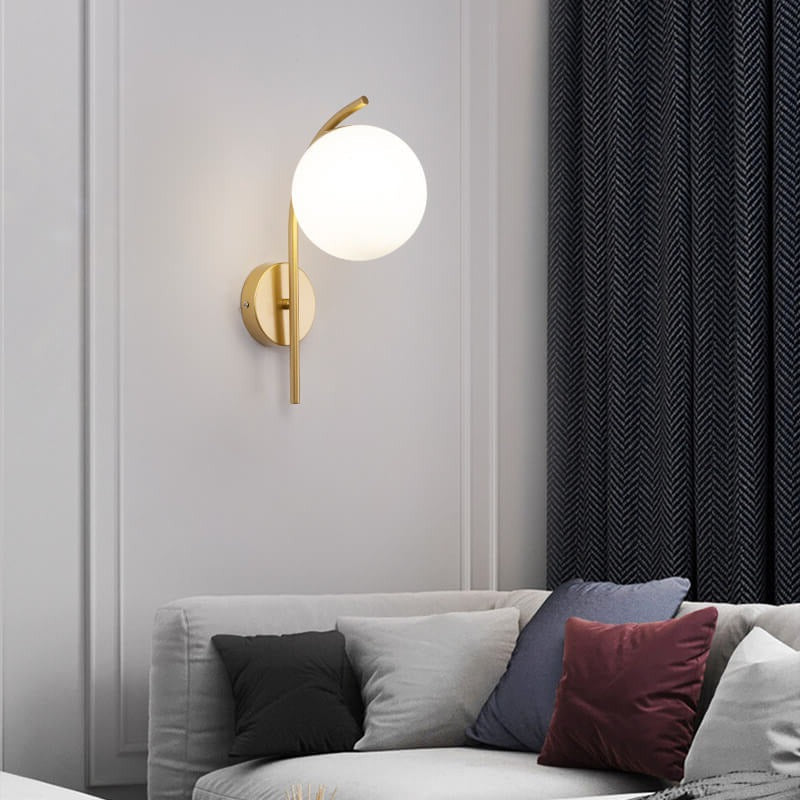 Nordische Glas-Kugel-Bogen-Wandleuchte mit 1 Licht