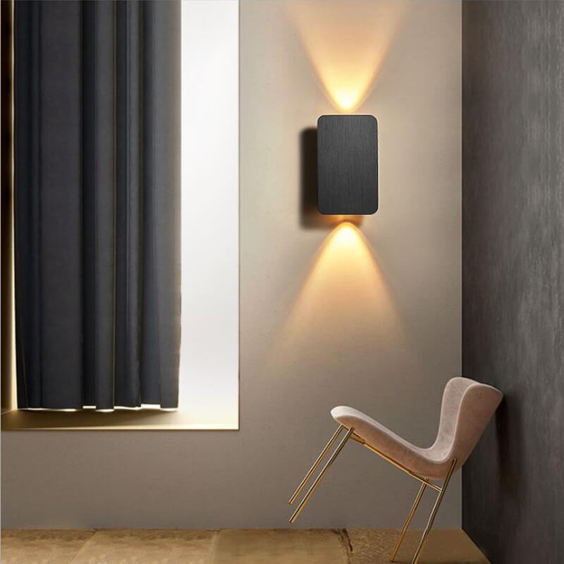 Nordische minimalistische Glas rechteckige LED Wandleuchte 2-flammig