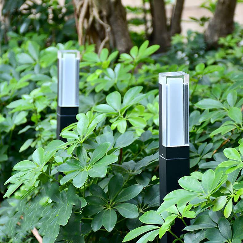 Lampada da giardino moderna quadrata LED per esterni a 1 luce
