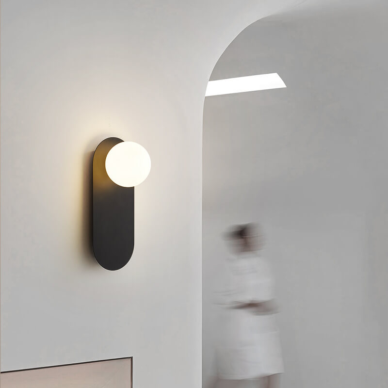 Nordische minimalistische Glas Globus Wandleuchte 1-flammig
