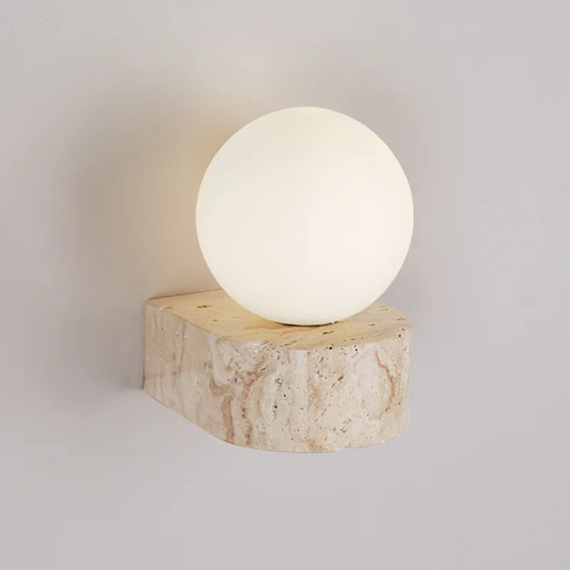 Moderner Travertin Kugel Wandleuchter LED 1-Flammig
