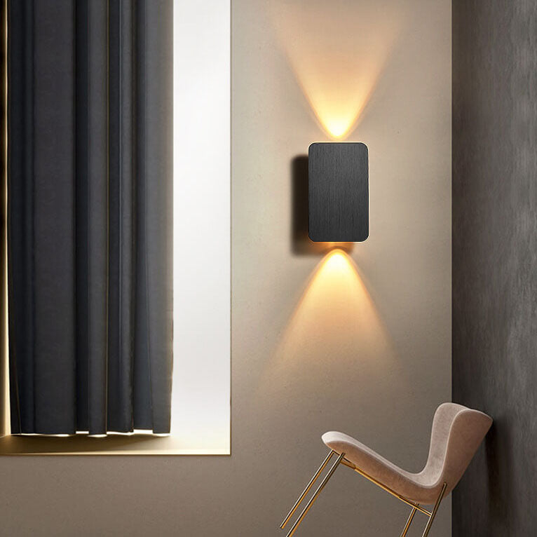 Nordische minimalistische Glas rechteckige LED Wandleuchte 2-flammig
