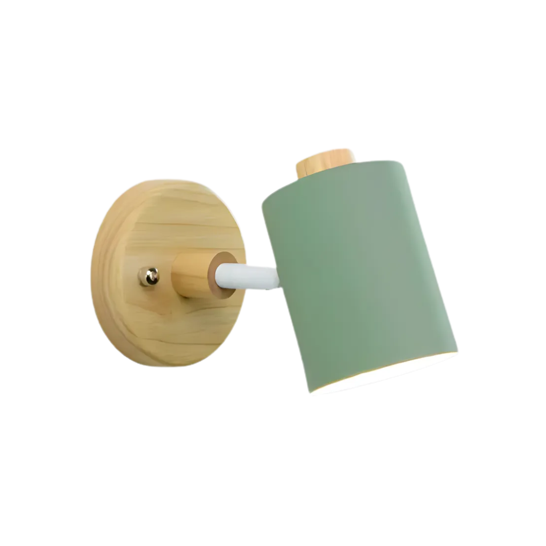Moderne minimalistische Holz-Zylinder LED-Wandleuchte 1-flammig