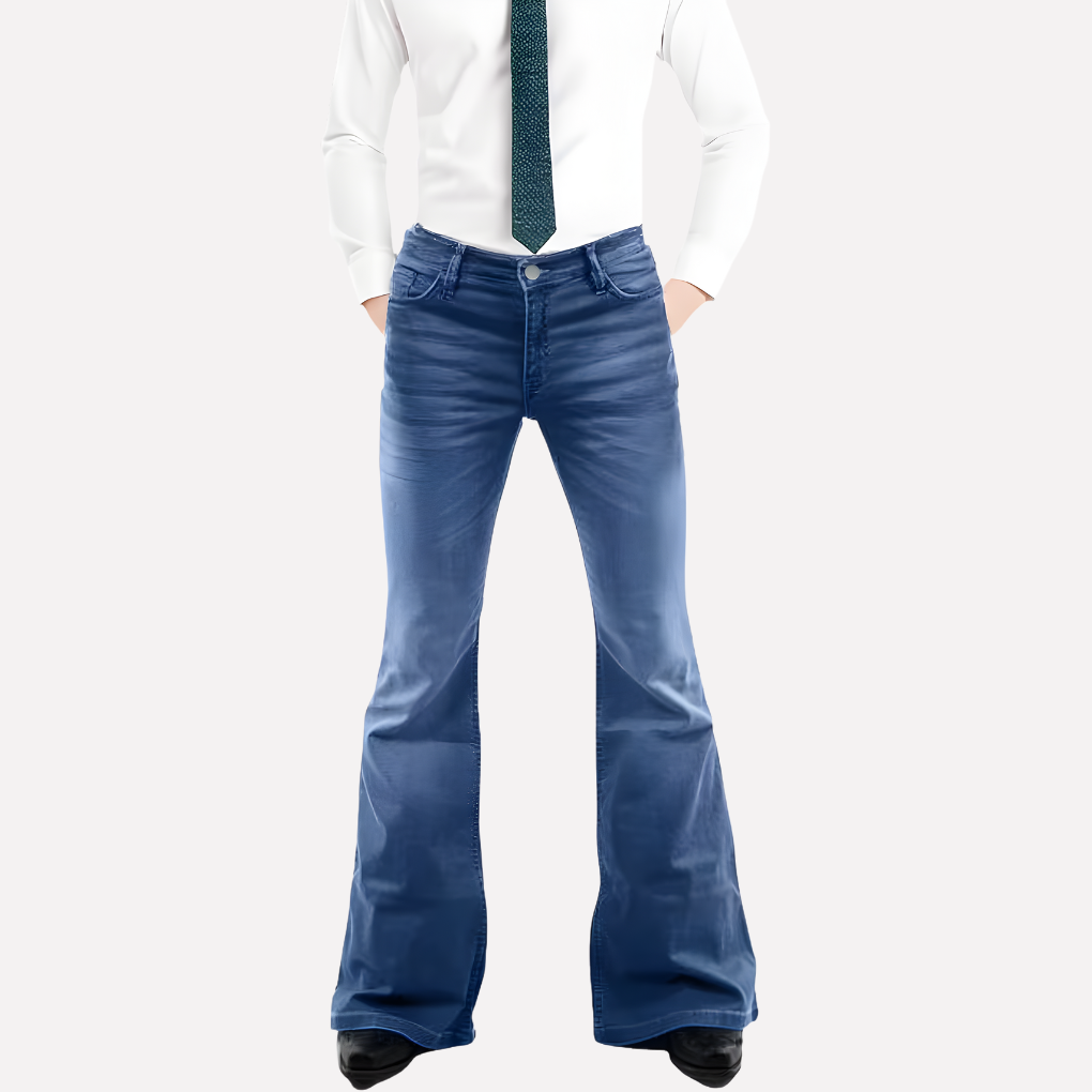 Jeans vintage acampanados para hombre